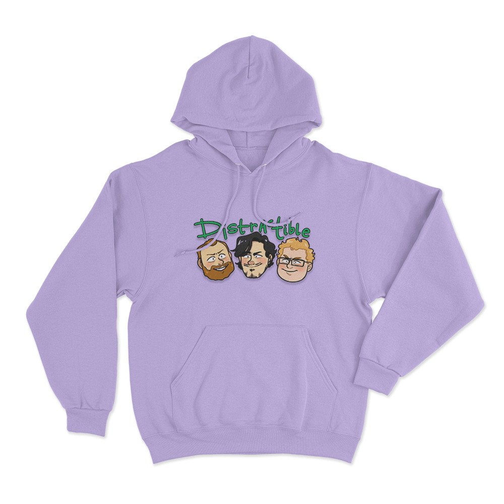 Distractible Cartoon Heads Unisex Hoodie Purple Distractible Cartoon Heads Unisex Hoodie Purple
