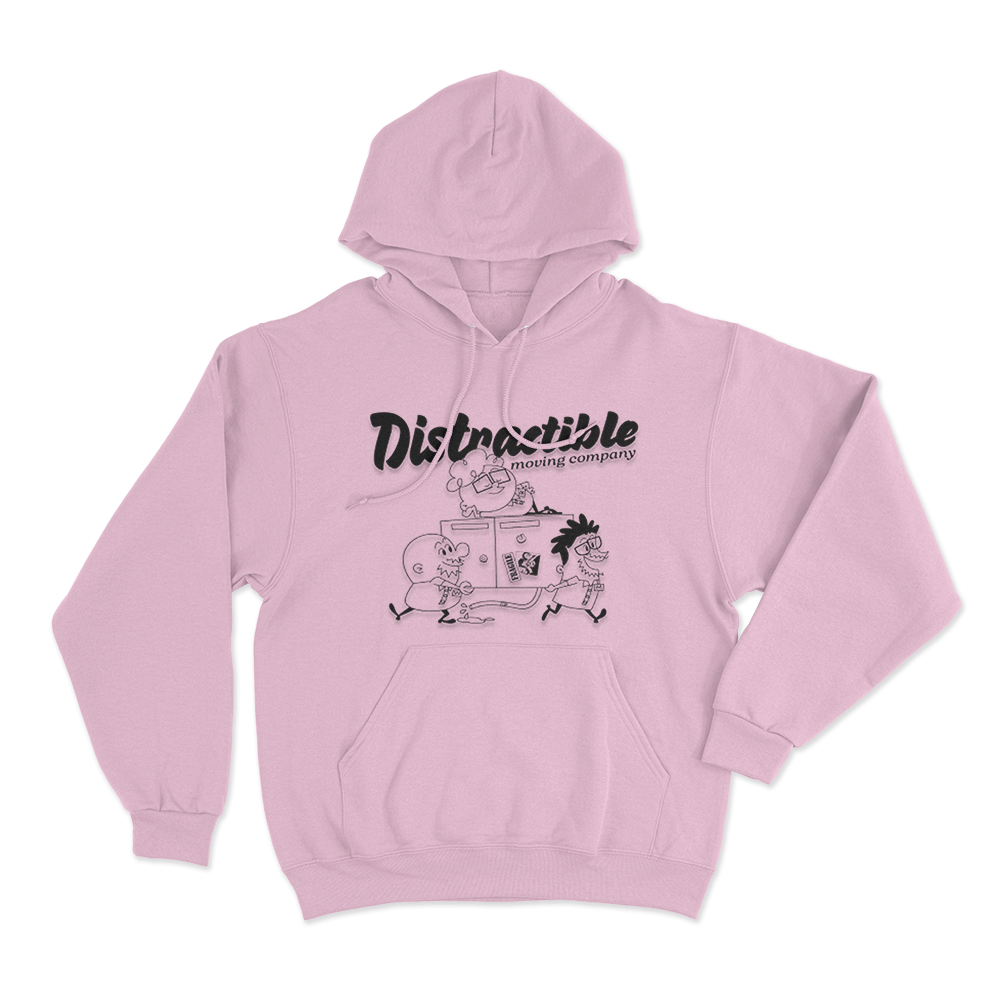 Distractible Moving Company Unisex Hoodie Pink Distractible Moving Company Unisex Hoodie Pink