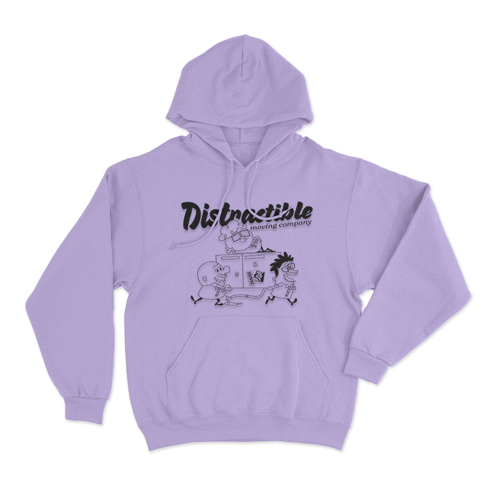 Distractible Moving Company Unisex Hoodie Purple Distractible Moving Company Unisex Hoodie Purple