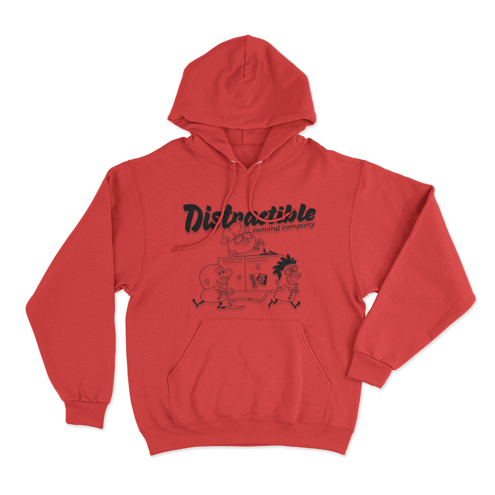 Distractible Moving Company Unisex Hoodie Red Distractible Moving Company Unisex Hoodie Red